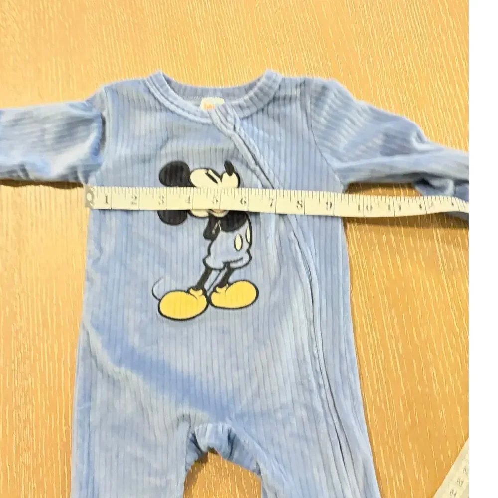 Disney Baby Mickey‎ Mouse Footed Pajama One Piece Size 3/6 Month Zipper